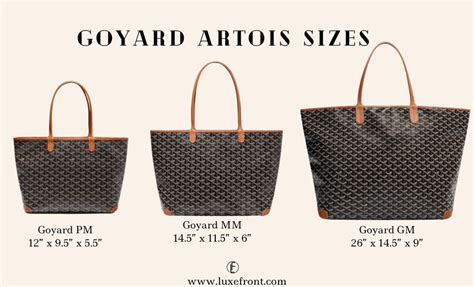 goyard pm vs gm|goyard artois size comparison.